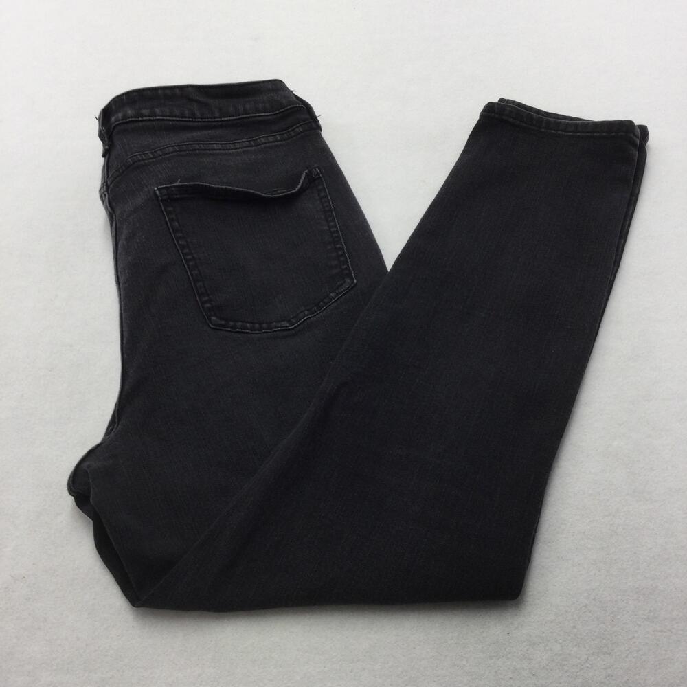 Lauren Conrad High Rise Skinny Jeans Womens 14 Charcoal Wash Button Fly Stretch